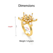 Celestial Bloom Crystal Flower Ring