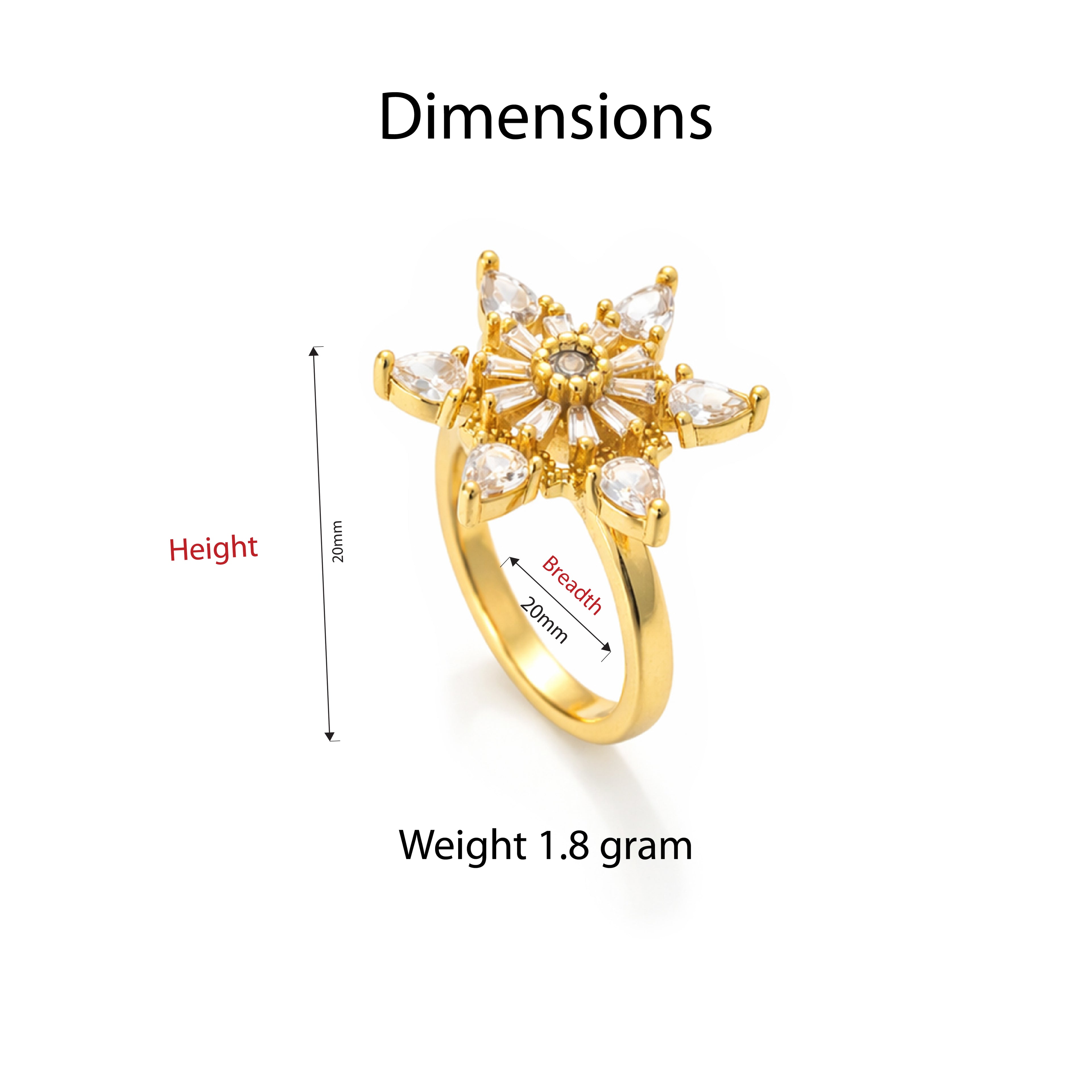 Celestial Bloom Crystal Flower Ring