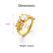 Flora Bloom Crystal Adjustable Ring