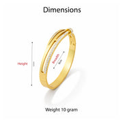 IRA Sleek Sparkle Bangle for Women | 18K Gold Plated Stainless Steel Waterproof Anti-Tarnish | Hypoallergenic Minimal Everyday Wear Jewellery