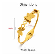 Golden Butterfly Charm Bangle