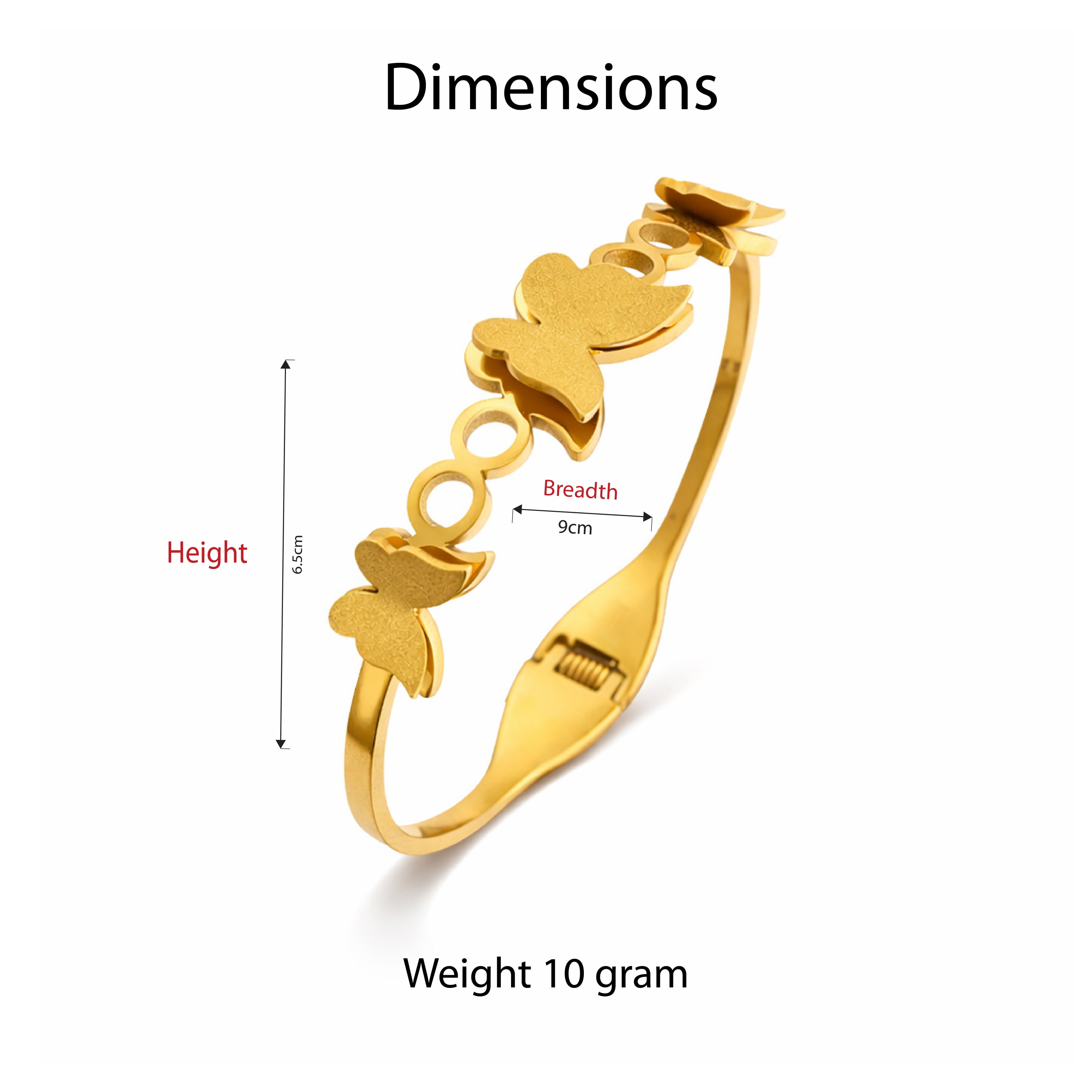 Golden Butterfly Charm Bangle