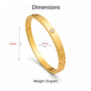 Golden Luxe Screw Crystal Bangle