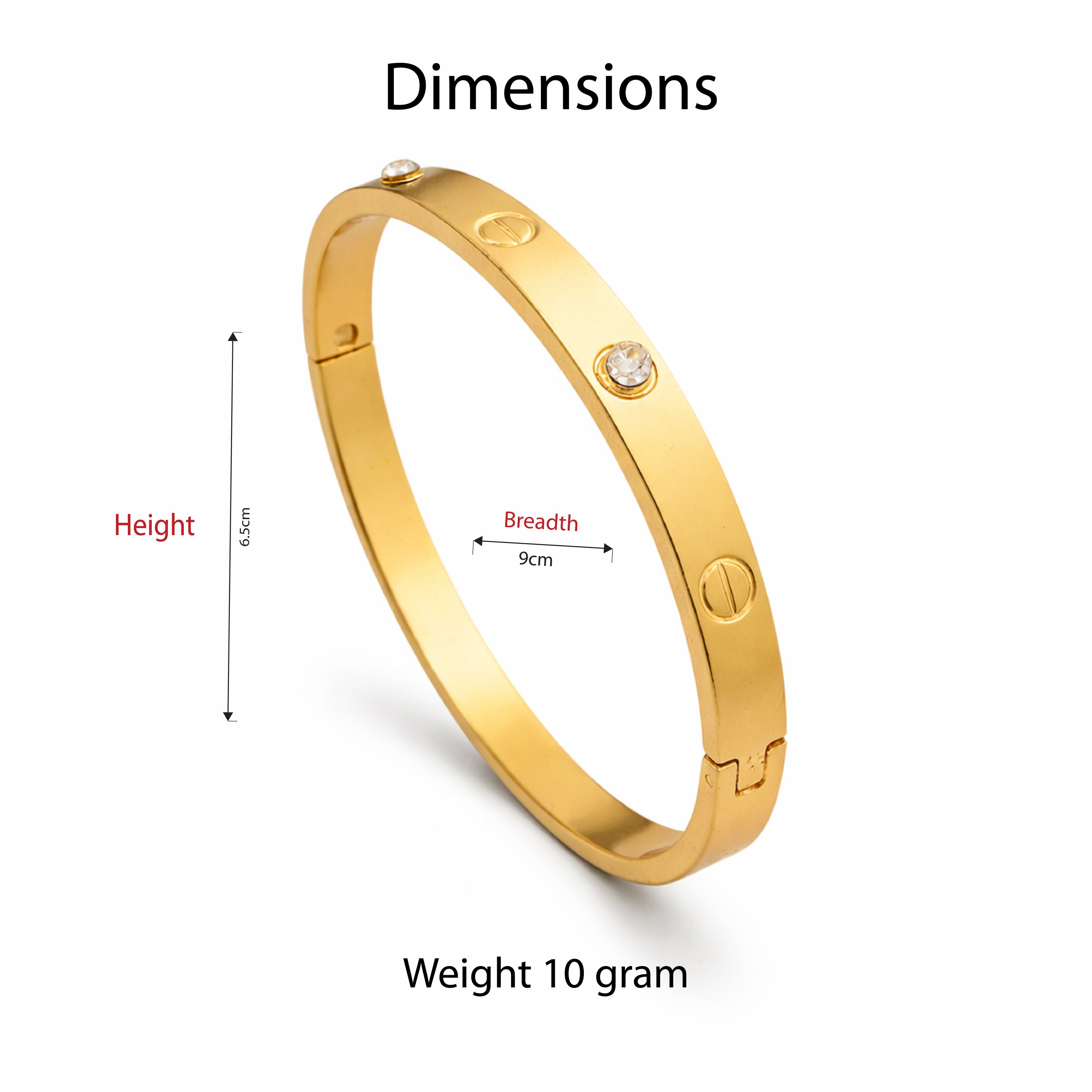 Golden Luxe Screw Crystal Bangle