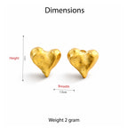 Textured Love Heart Studs