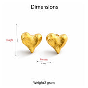 Textured Love Heart Studs