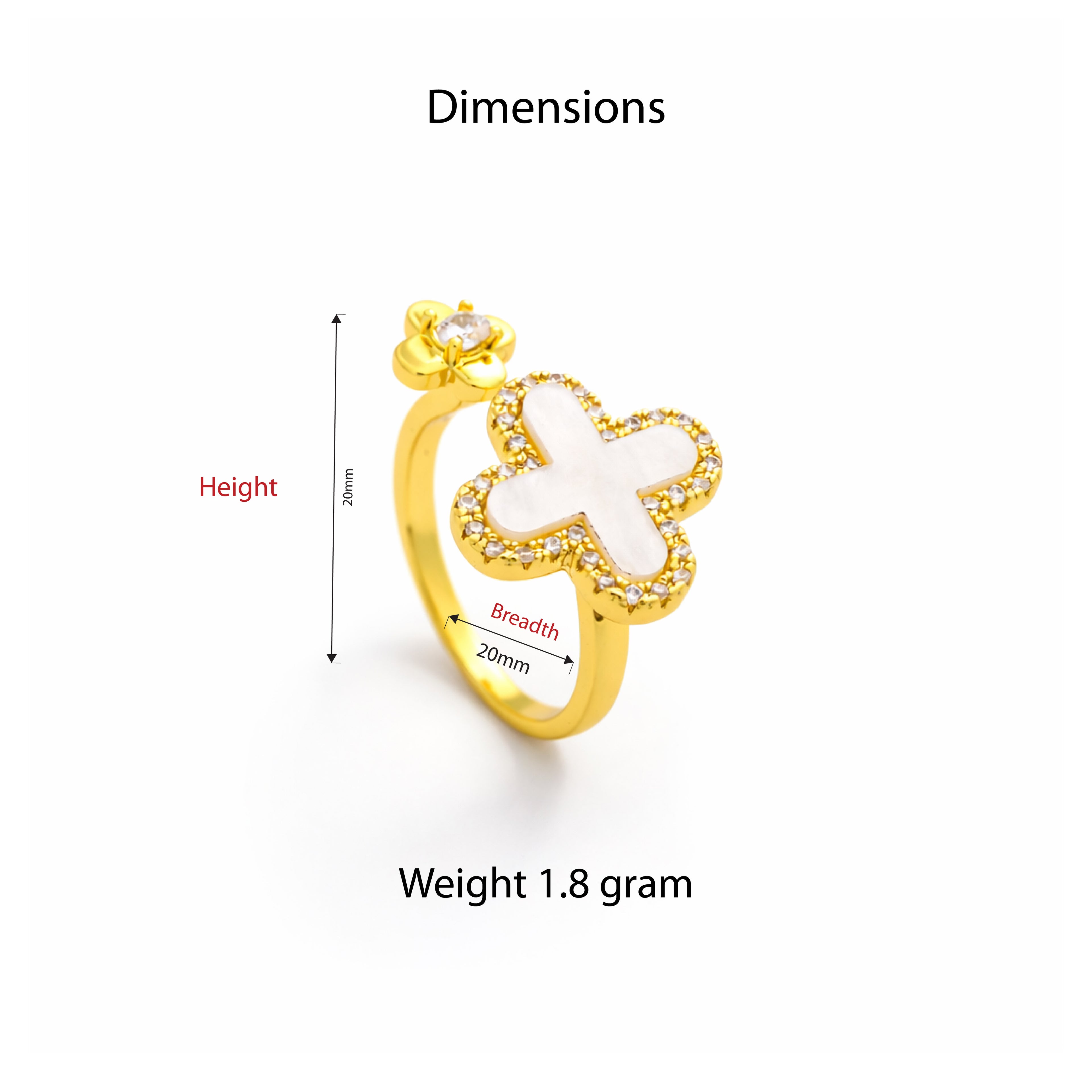 Golden Clover Grace Open Ring