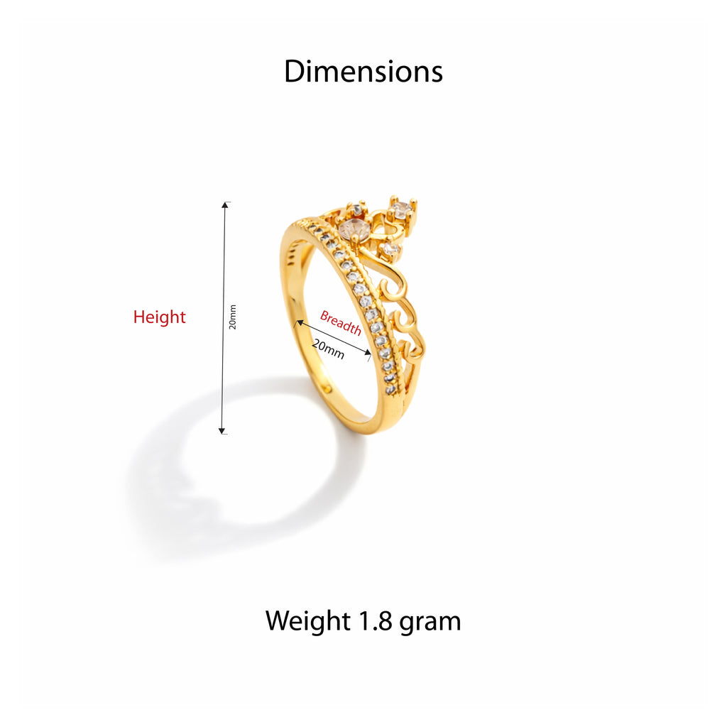 Shahi Crown CZ adjustable Ring