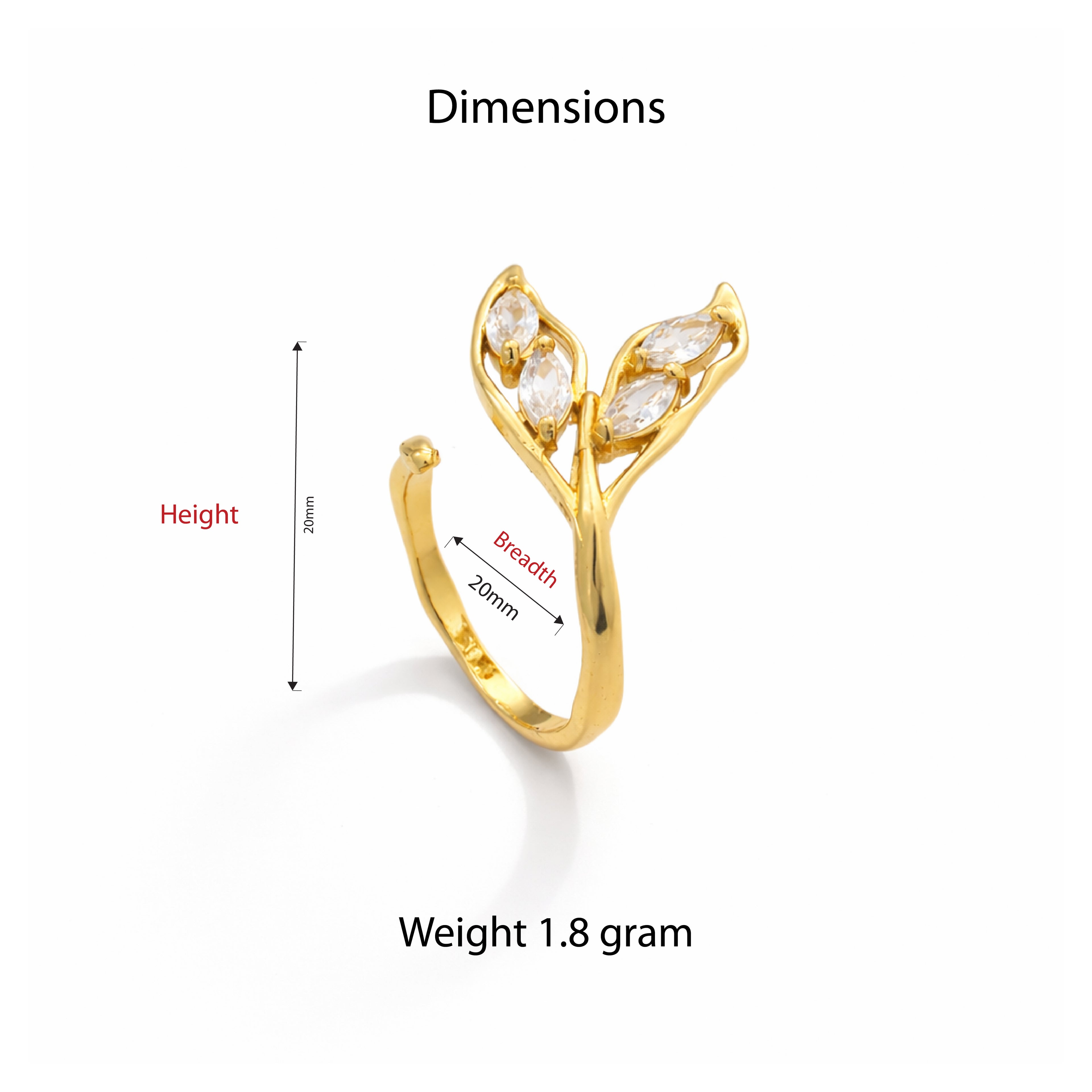 Celeste Petal Adjustable Ring