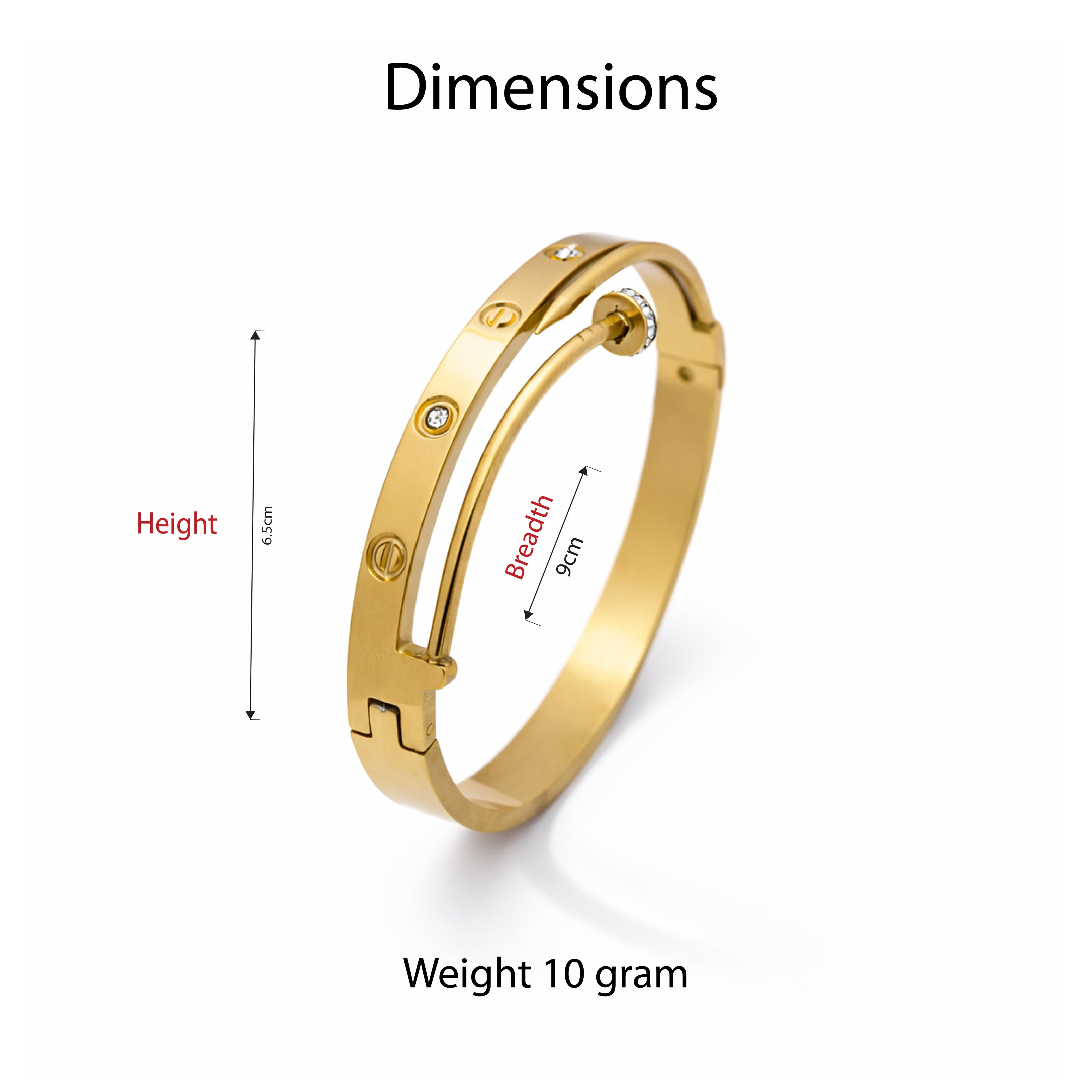 Screw Motif Crystal Bangle