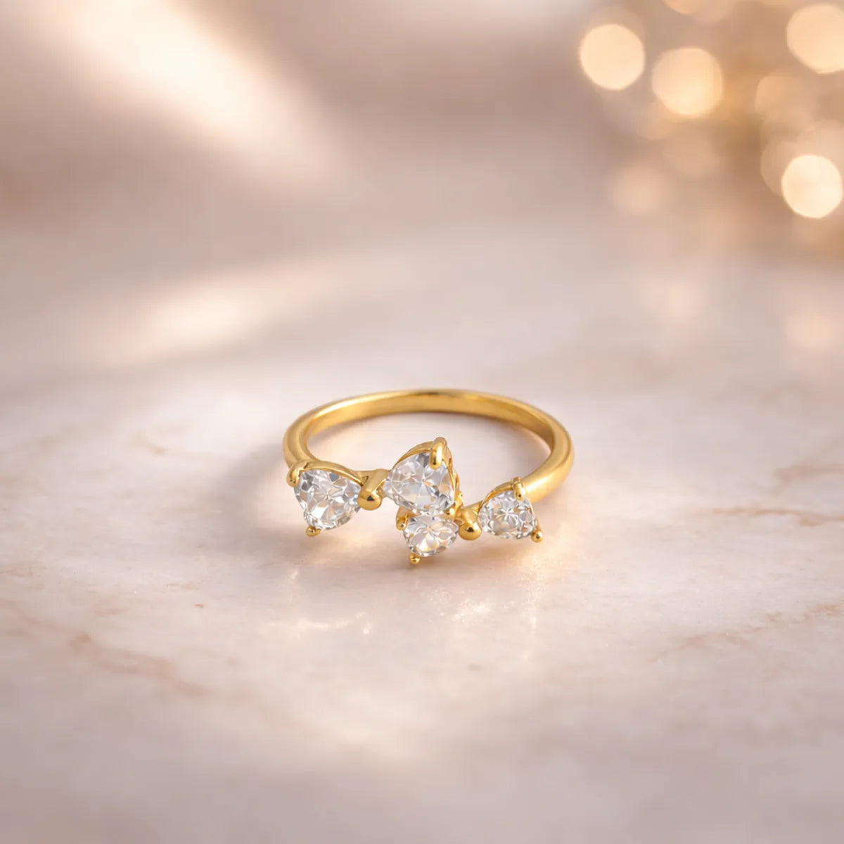 Twin Bow Adjustable Ring