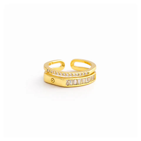 Lustre Royale Crystal Adjustable Ring